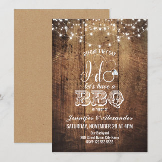 I DO BBQ Engagement Party Couples Shower Invitation
