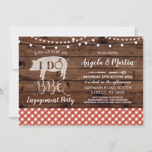 I DO BBQ Engagement Party Couples Shower Invite
