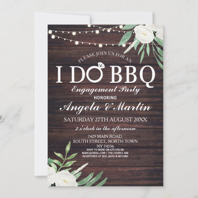 I DO BBQ Engagement Party Couples Shower Invite (Front)