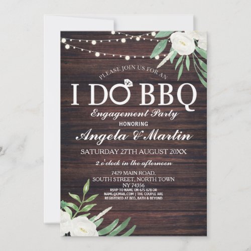 I DO BBQ Engagement Party Couples Shower Invite