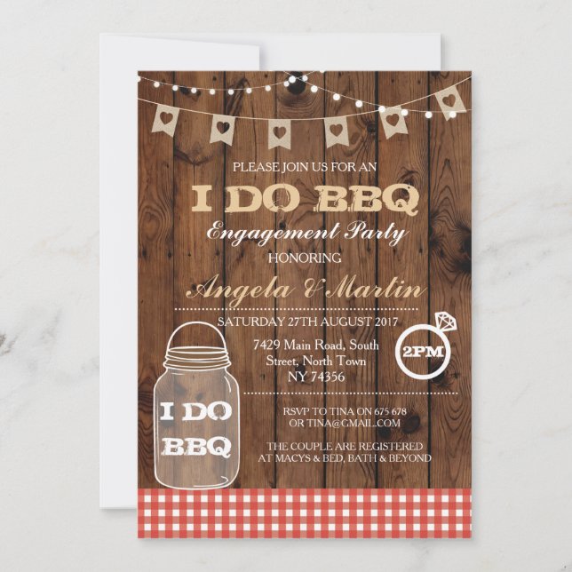 I DO BBQ Engagement Party Couples Shower Invite (Front)