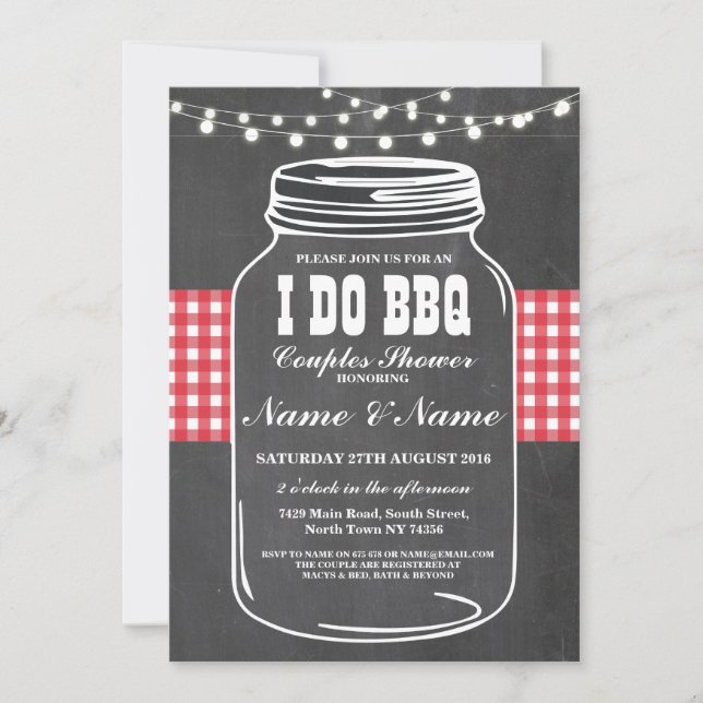 I DO BBQ Engagement Party Couples Shower Invite (Front)