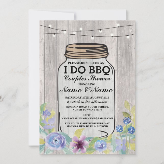 I DO BBQ Engagement Party Couples Shower Invite (Front)