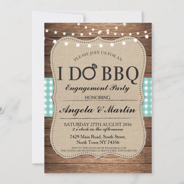 I DO BBQ Engagement Party Couples Shower Invite (Front)