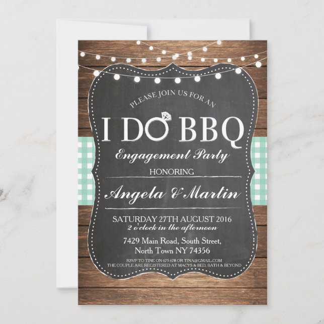 I DO BBQ Engagement Party Couples Shower Invite (Front)