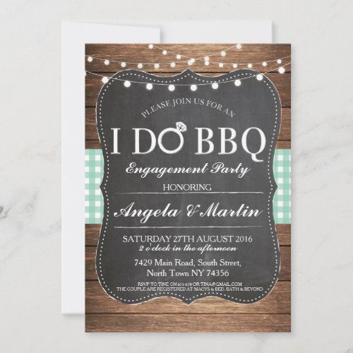 I DO BBQ Engagement Party Couples Shower Invite