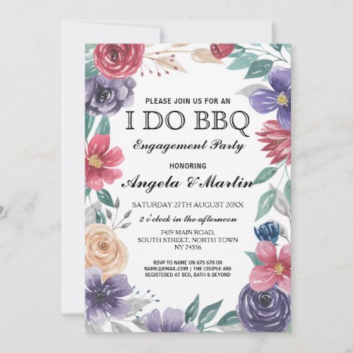 I DO BBQ Engagement Party Couples Shower Invite