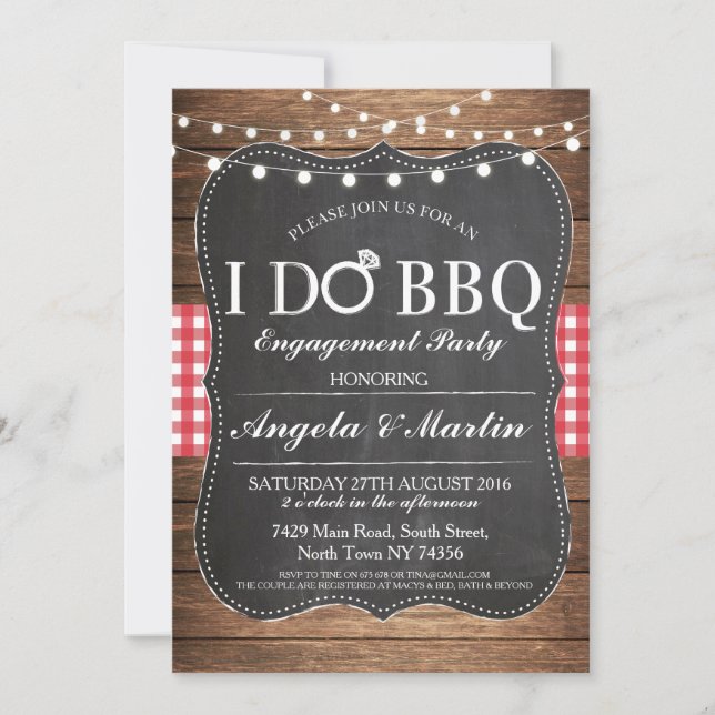 I DO BBQ Engagement Party Couples Shower Invite (Front)