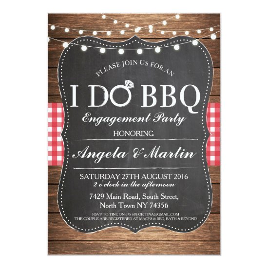 I DO BBQ Engagement Party Couples Shower Invite