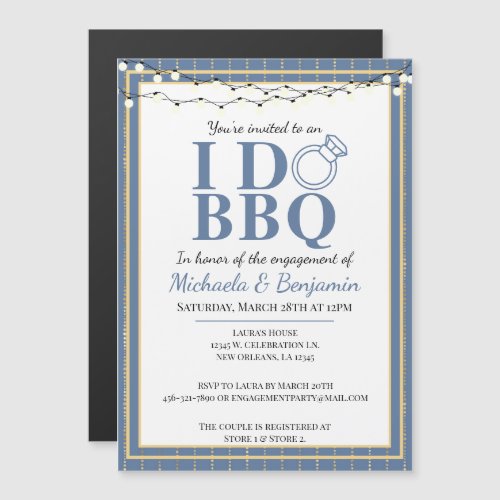 I Do BBQ Engagement Party Couples Shower Magnetic Invitation