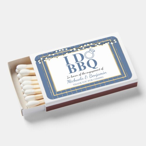 I Do BBQ Engagement Party Couples Shower Matchboxes