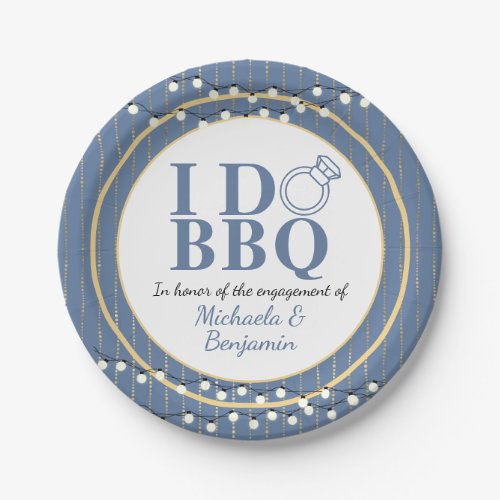 I Do BBQ Engagement Party Couples Shower Paper Plates