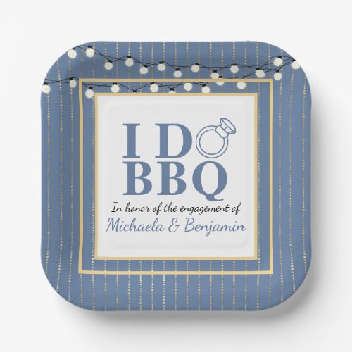 I Do BBQ Engagement Party Couples Shower Paper Plates