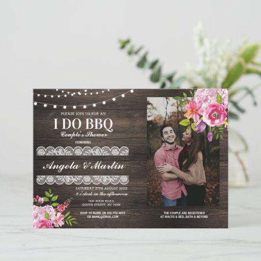 I Do Bbq Engagement Party Couples Shower Photo Invitation Zazzle