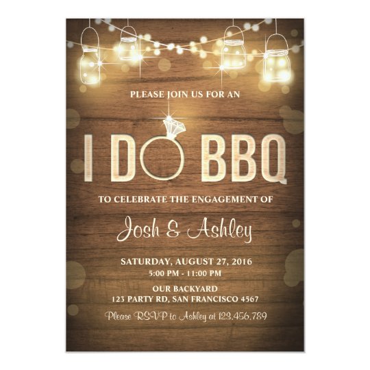 I Do BBQ Engagement Party Couples shower Rustic Card ...
