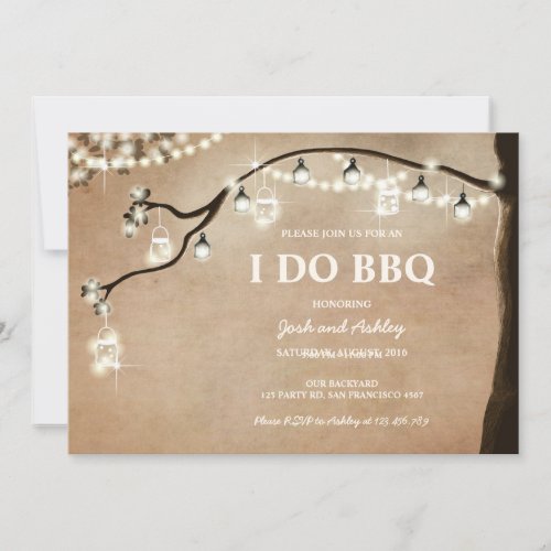 I Do BBQ Engagement Party Couples shower Rustic Invitation