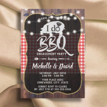 I Do Bbq Engagement Party Couples Shower Vintage Invitation by myinvitation at Zazzle