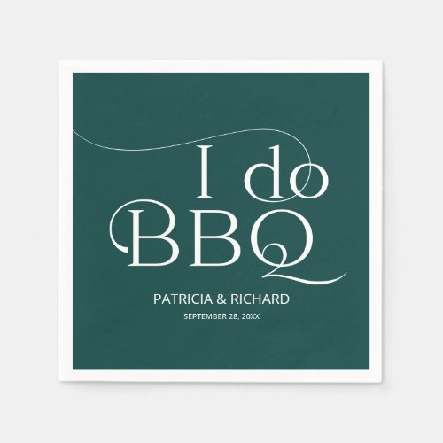 I do BBQ Engagement Party Green Napkins