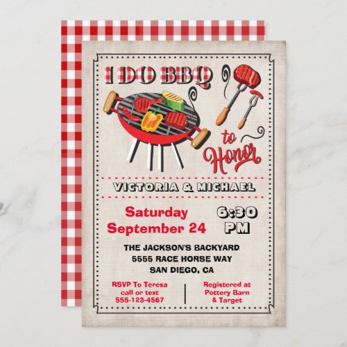 I do BBQ Engagement Party Invitation