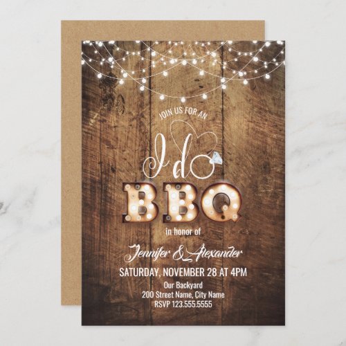I do BBQ Engagement Party Invitation
