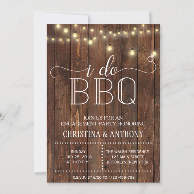 I Do BBQ Engagement Party Invitation (Front)