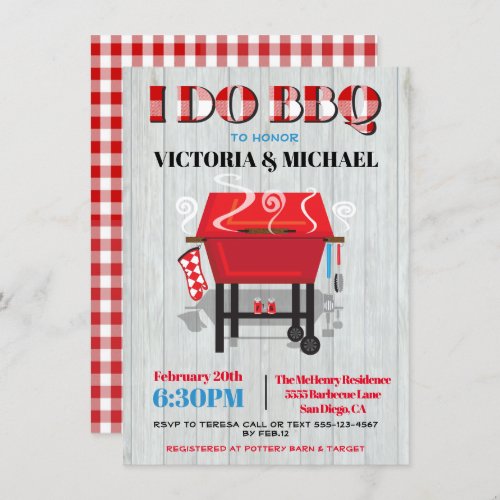 I do BBQ Engagement Party Invitation