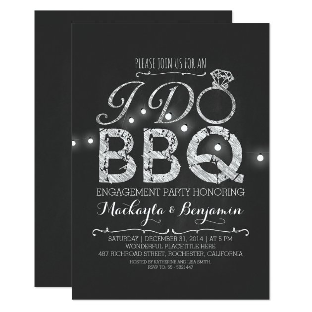 I Do BBQ Engagement Party Invitation
