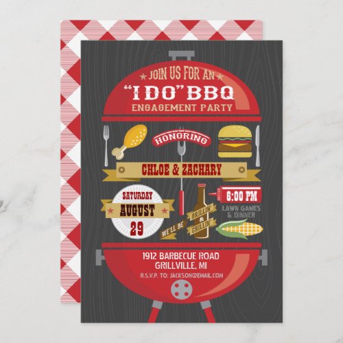  I DO  BBQ Engagement Party Invitation