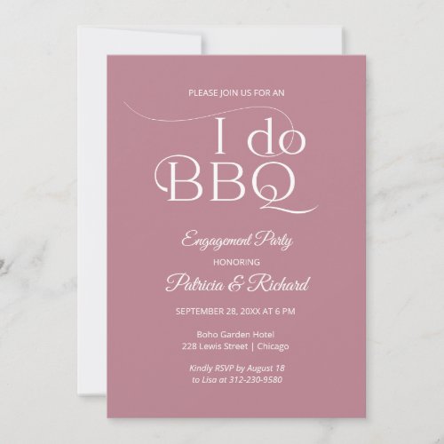 I DO BBQ Engagement Party Invitation