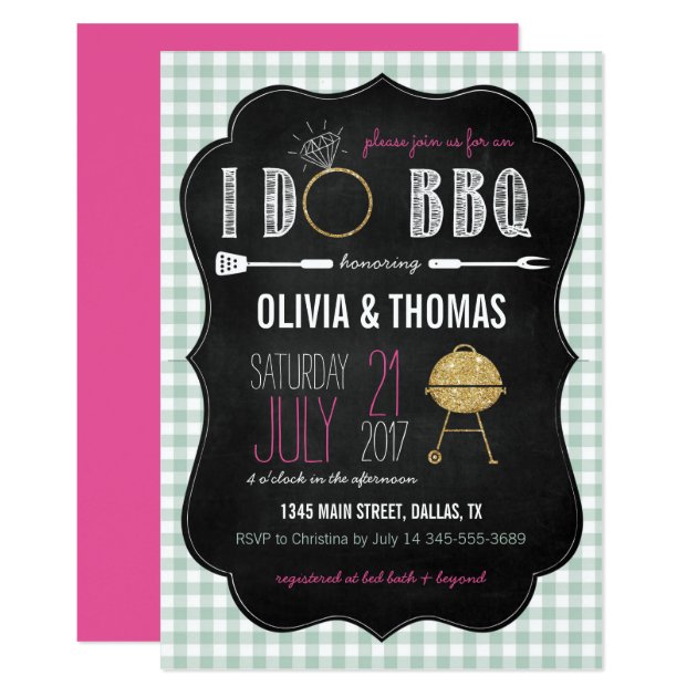 I Do BBQ Engagement Party Invitation