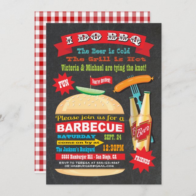I Do BBQ Engagement Party Invitation (Front/Back)