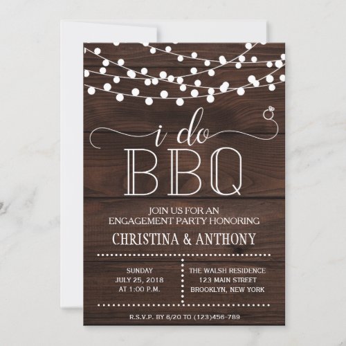 I Do BBQ Engagement Party Invitation