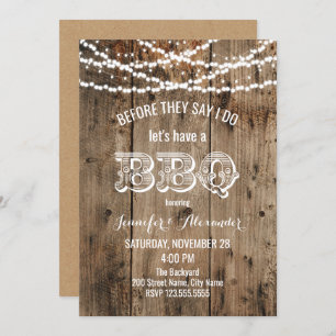I DO BBQ Engagement Party Invitation