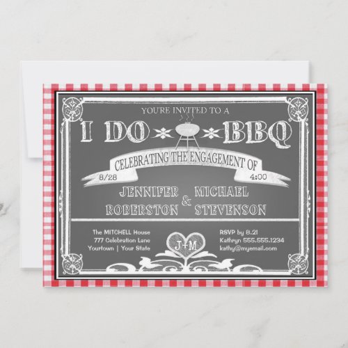 I Do BBQ Engagement Party Invitation