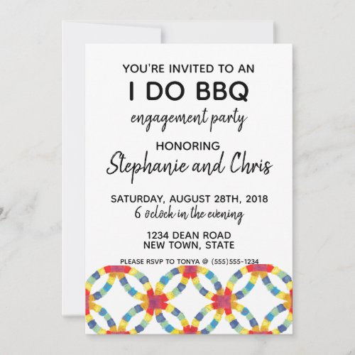 I DO BBQ Engagement Party Invitation