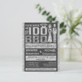 I Do | BBQ | Engagement Party Invitation Postcard (Standing Front)