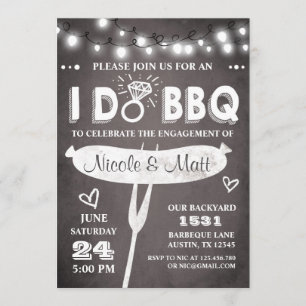 I Do BBQ Engagement Party Invitation Rehearsal