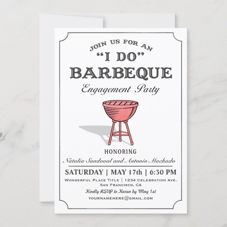 I Do Bbq Engagement Party Invitations Zazzle