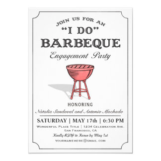 I DO BBQ Engagement Party Invitations