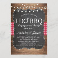 I DO BBQ Engagement Party Maroon Shower Invite