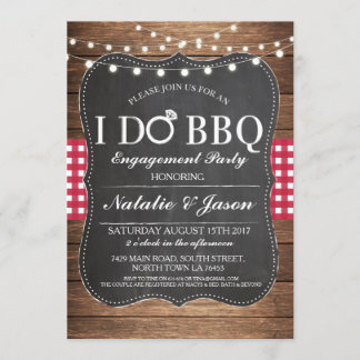 I DO BBQ Engagement Party Maroon Shower Invite