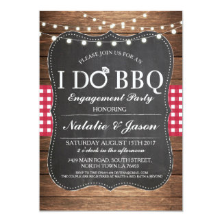 I DO BBQ Engagement Party Maroon Shower Invite