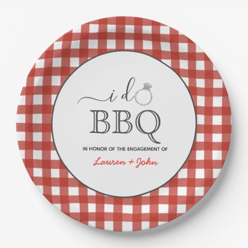I Do BBQ Engagement Party Paper Plates