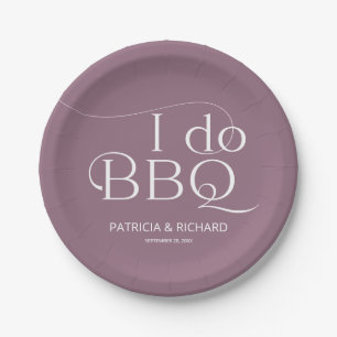 I do BBQ Engagement Party Purple Paper Plates