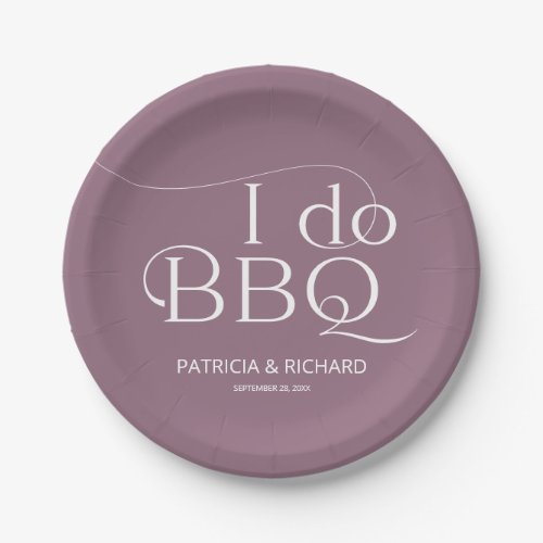 I do BBQ Engagement Party Purple Paper Plates