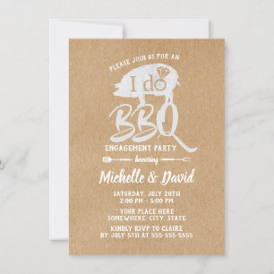 I DO BBQ Engagement Party Rustic Kraft Invitation