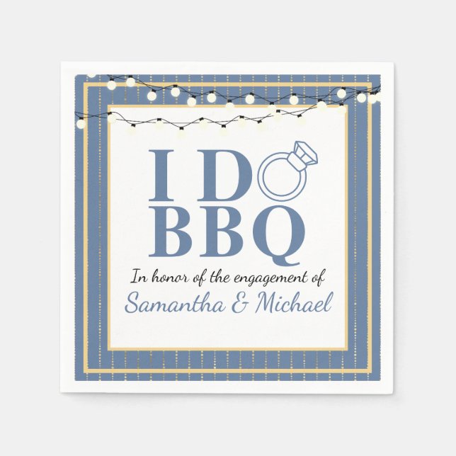 I Do BBQ  Engagement Party Wedding Shower Napkins (Front)