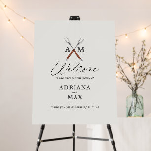 I Do BBQ Engagement Party Welcome Foam Board