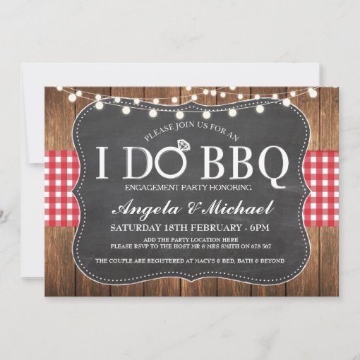 I DO BBQ Engagment Couples Shower Party Invite | Zazzle