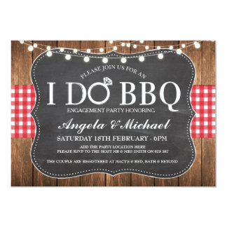 I DO BBQ Engagment Couples Shower Party Invite